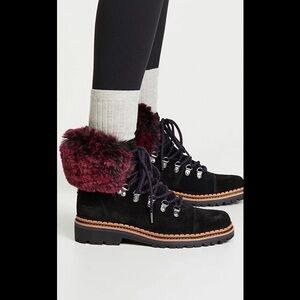 Sam Edelman Women’s Bowen Hiking Boots in Black/Raspberry Wine